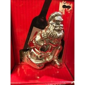 Silver Santa Wine Bottle Holder NIB Harvey Lewis Designs NIB